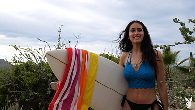 Model Megan Blake in Apres Surf
